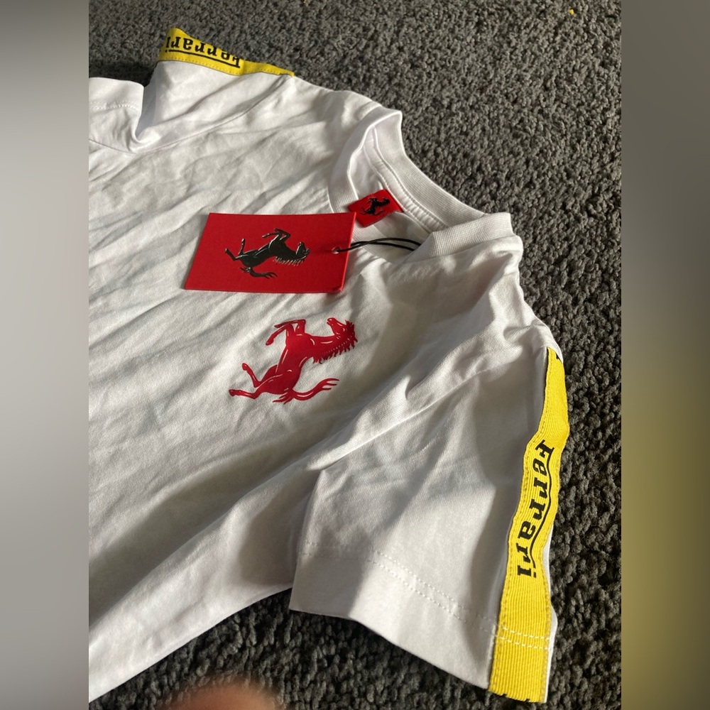Toddler white Ferrari shirt